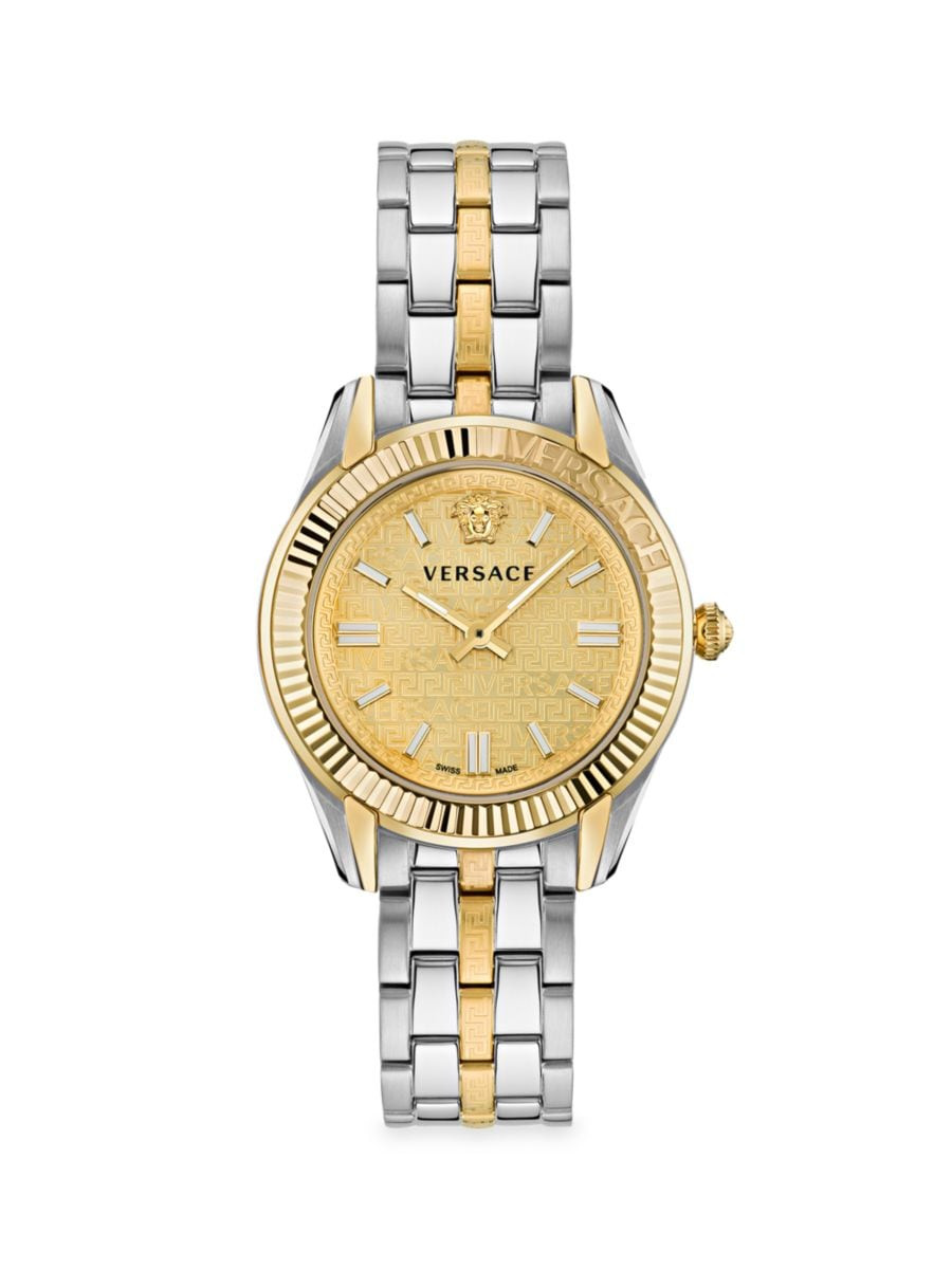 Greca Time Two-Tone Stainless Steel Watch | Saks Fifth Avenue