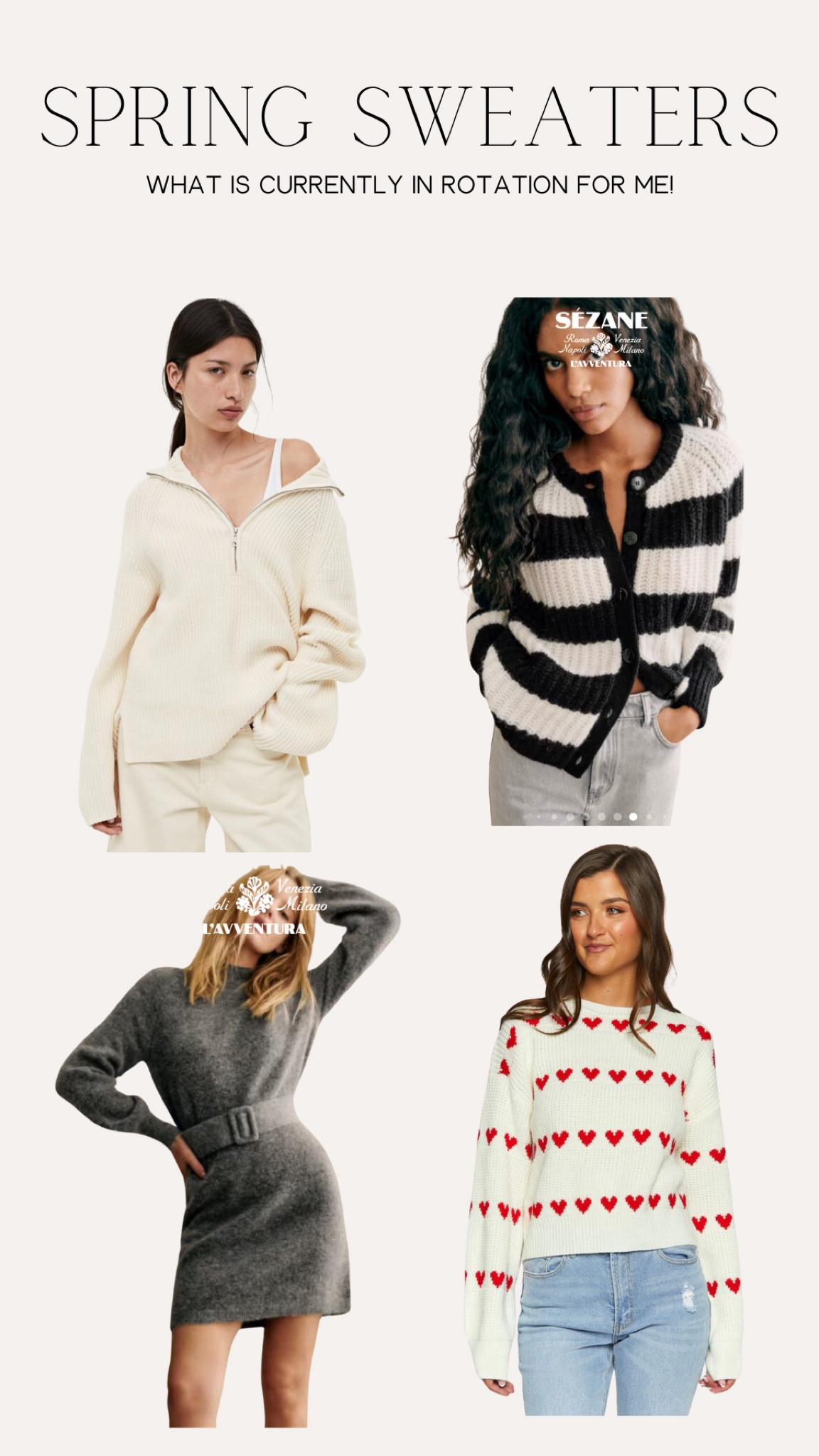 My spring sweaters in rotation 💐

#springsweaters #transitionalspringpieces #springfashion #spring2024

#LTKSeasonal #LTKstyletip