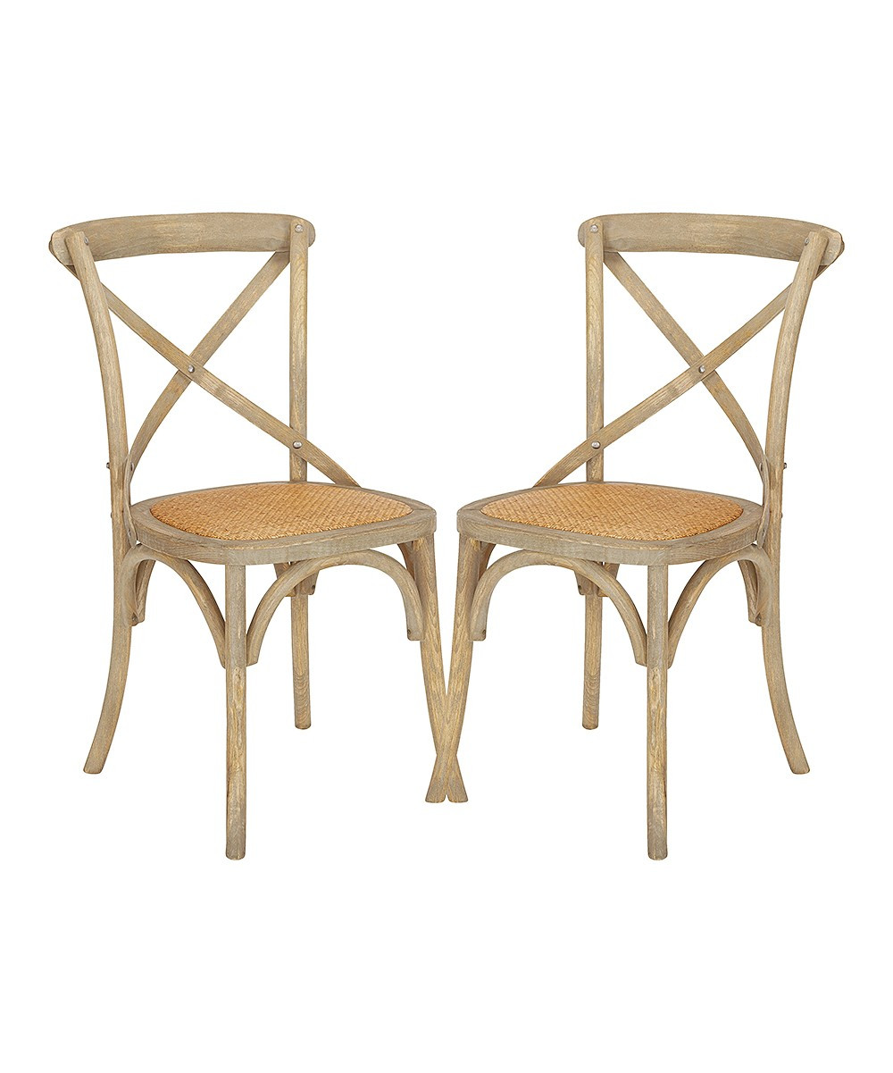 EdgeMod Indoor Chairs Weathered - Weathered Oak Cafton Crossback Chair - Set of Two | Zulily