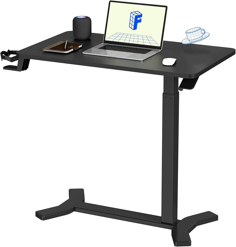 FLEXISPOT Medical Adjustable Overbed Bedside Table with Wheels Pneumatic Mobile Standing Desk Lap... | Amazon (US)