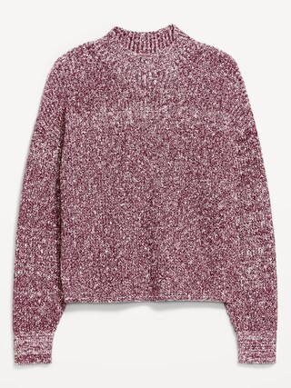 SoSoft Cropped Mock-Neck Cable Sweater | Old Navy (US)