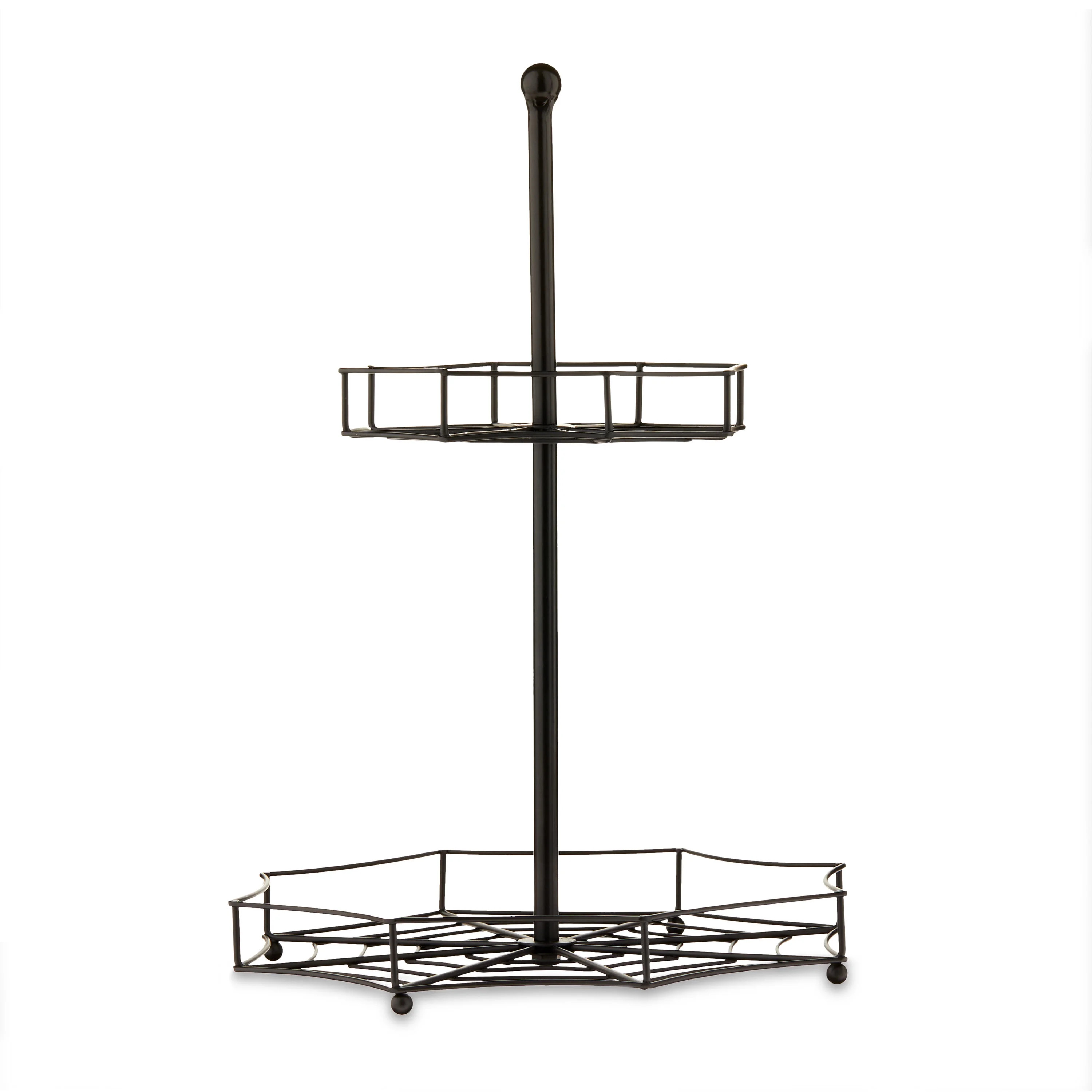 Halloween 2-Tiered Tray Tabletop Decoration, Spiderweb, Black, Adult, 13", by Way To Celebrate | Walmart (US)
