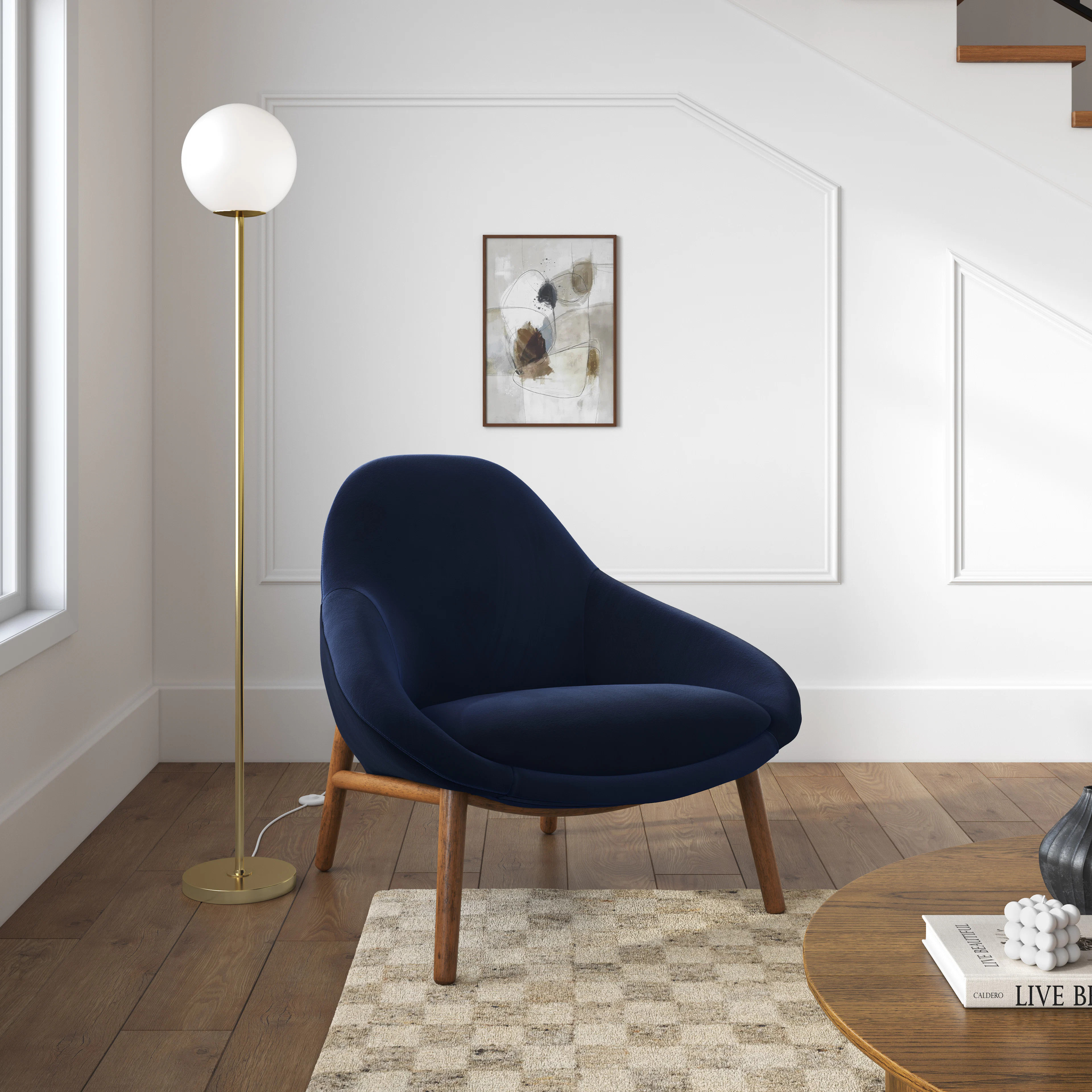 Sunny 32" Velvet Lounge Chair - Hale Ink | Article