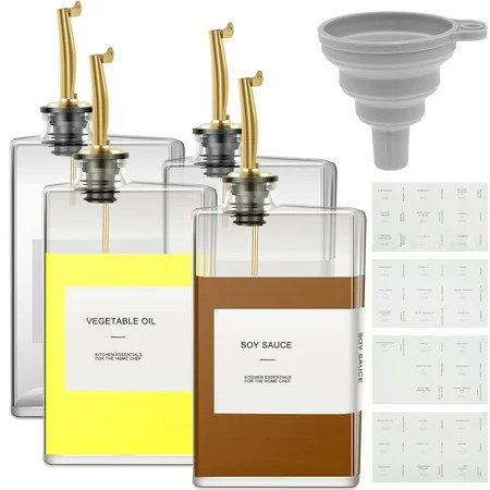 500ml Rectangular Olive Oil Dispenser Glass Bottle Transparent Large Capacity Dispenser Bottle Well Sealed Container Convenient Sorting Dispenser Bottle for Soya Sauce Vinegar | Walmart (US)