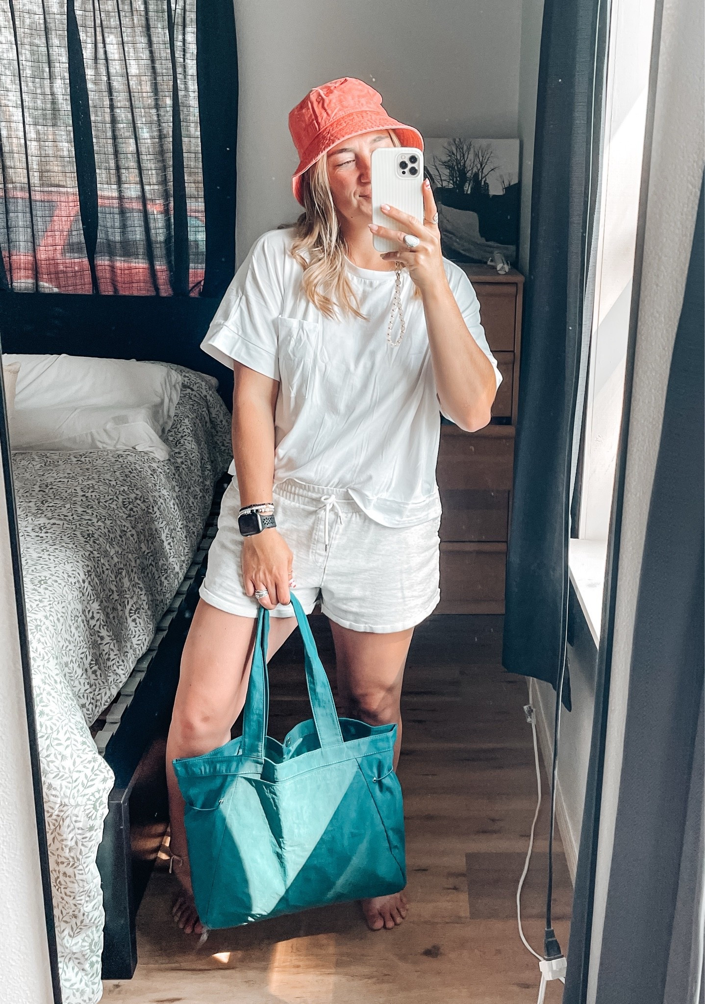 Simple outfit 
Bucket hat 
Casual outfit 
Comfy outfit 
Simple summer outfit 
Simple outfit 
Bold accessories 
Tote bag

#LTKootd #LTKmomlife