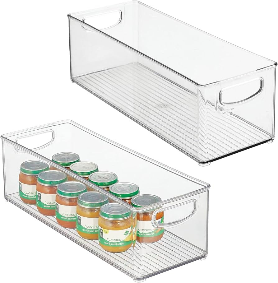 mDesign Plastic Baby Room Organizer Bin - Modern, Stackable Storage Container Box with Handles fo... | Amazon (US)