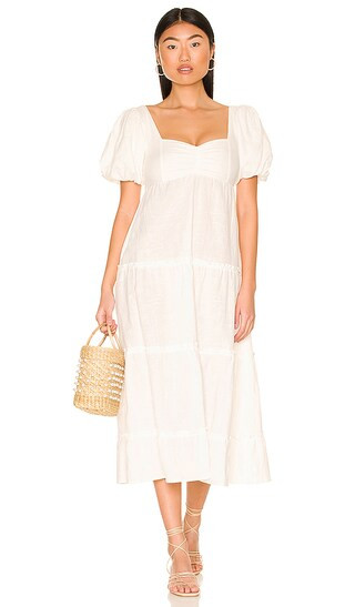 Odette Midi Dress in White | Revolve Clothing (Global)