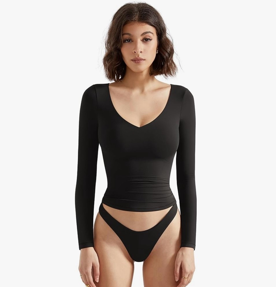 Cute double lined long sleeve V-neck

#LTKFindsUnder50 #LTKStyleTip #LTKgrwm