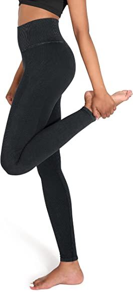 ODODOS Seamless Leggings for Women High Waisted Acid Washed Ribbed Workout Gym Yoga Pants | Amazon (US)