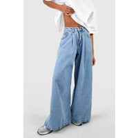 Womens Extreme Wide Leg Jeans - Blue - 6 | boohoo (US & Canada)
