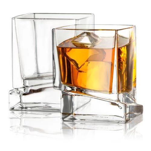 JoyJolt Carre Square Whiskey Glass 10 oz. Cocktail Glass (Set of 2) | Walmart (US)