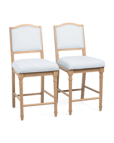 Set Of 2 16x39.5 Wooden Frame Counter Stools With Turned Legs | TJ Maxx