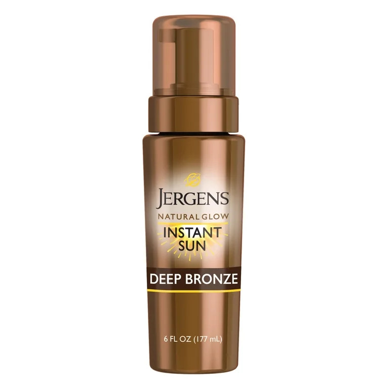 Jergens Natural Glow Instant Sun Sunless Tanning Mousse, Self Tanner Deep Bronze Tan, 6 fl oz | Walmart (US)