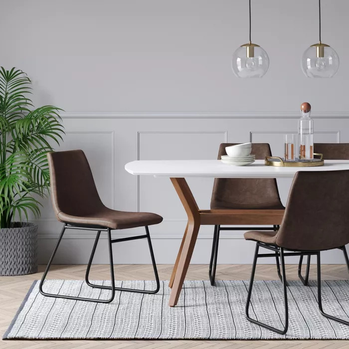 2pk Bowden Faux Leather and Metal Dining Chair - Project 62™ | Target