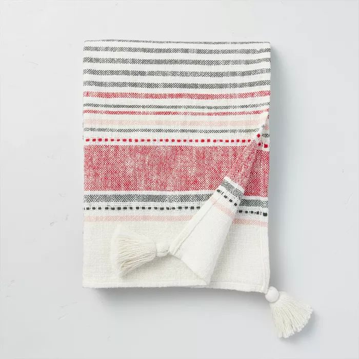 Decorative Stripe Woven Throw Blanket Red/Green - Hearth & Hand™ with Magnolia | Target
