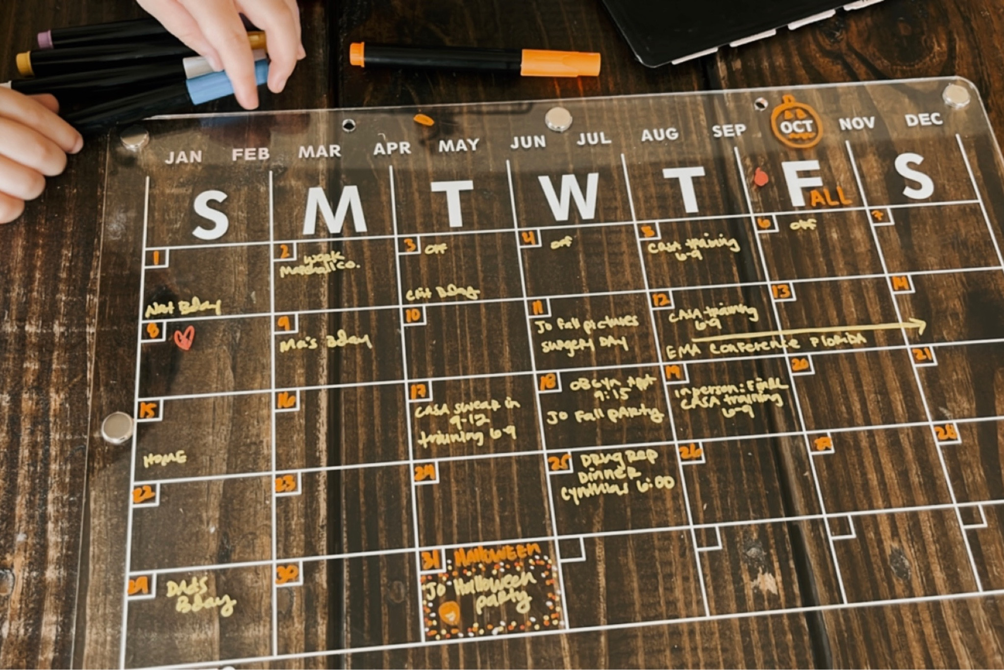 Happy October 🎃
:
I LOVE filling out the calendar for a new month ahead. I keep  this magnetic calendar above the coffee pot to view our schedule each morning. It comes with 6 different markers & a magnetic holder for them. 

#LTKxPrime #LTKhome #LTKfamily