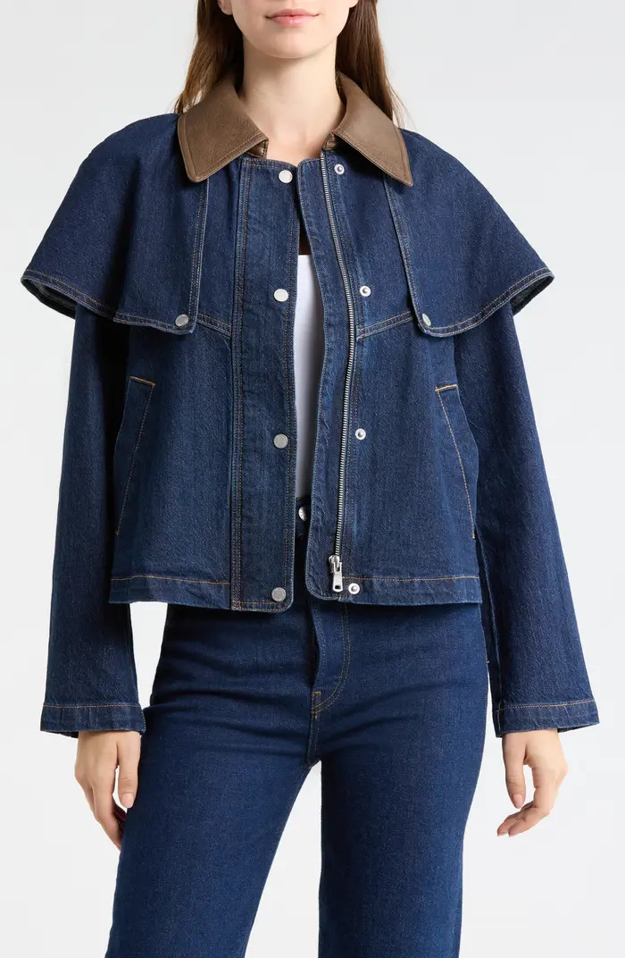 Stretch Denim Cape Jacket | Nordstrom