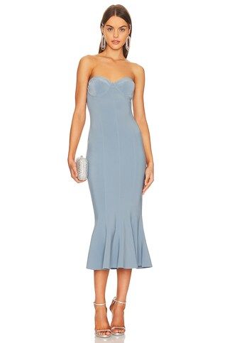 Norma Kamali Corset Dress in Soft Blue from Revolve.com | Revolve Clothing (Global)