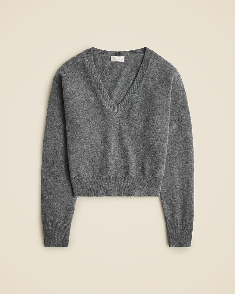 Cashmere shrunken V-neck sweater | J. Crew US