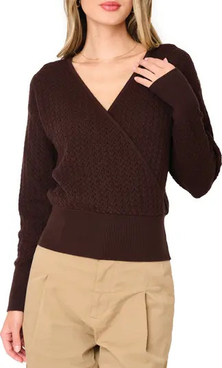 GIBSONLOOK Surplice V-Neck Cotton Blend Pointelle Sweater | Nordstrom | Nordstrom