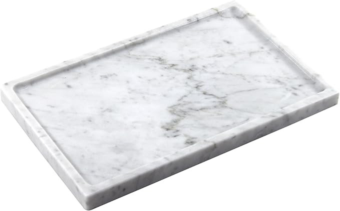 Natural Marble Tray Stone Decorative Tray Non-Resin/Non-Ceramic, for Kitchen Counter/Bathroom Sin... | Amazon (US)