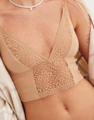 Superchill Cozy Lace Ribbed Bra Top | Aerie
