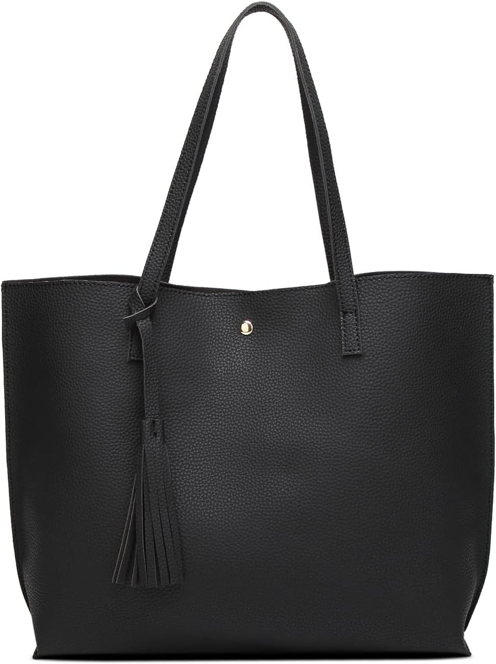 Dreubea Women's Soft Faux Leather Tote Shoulder Bag from, Big Capacity Tassel Handbag | Amazon (US)