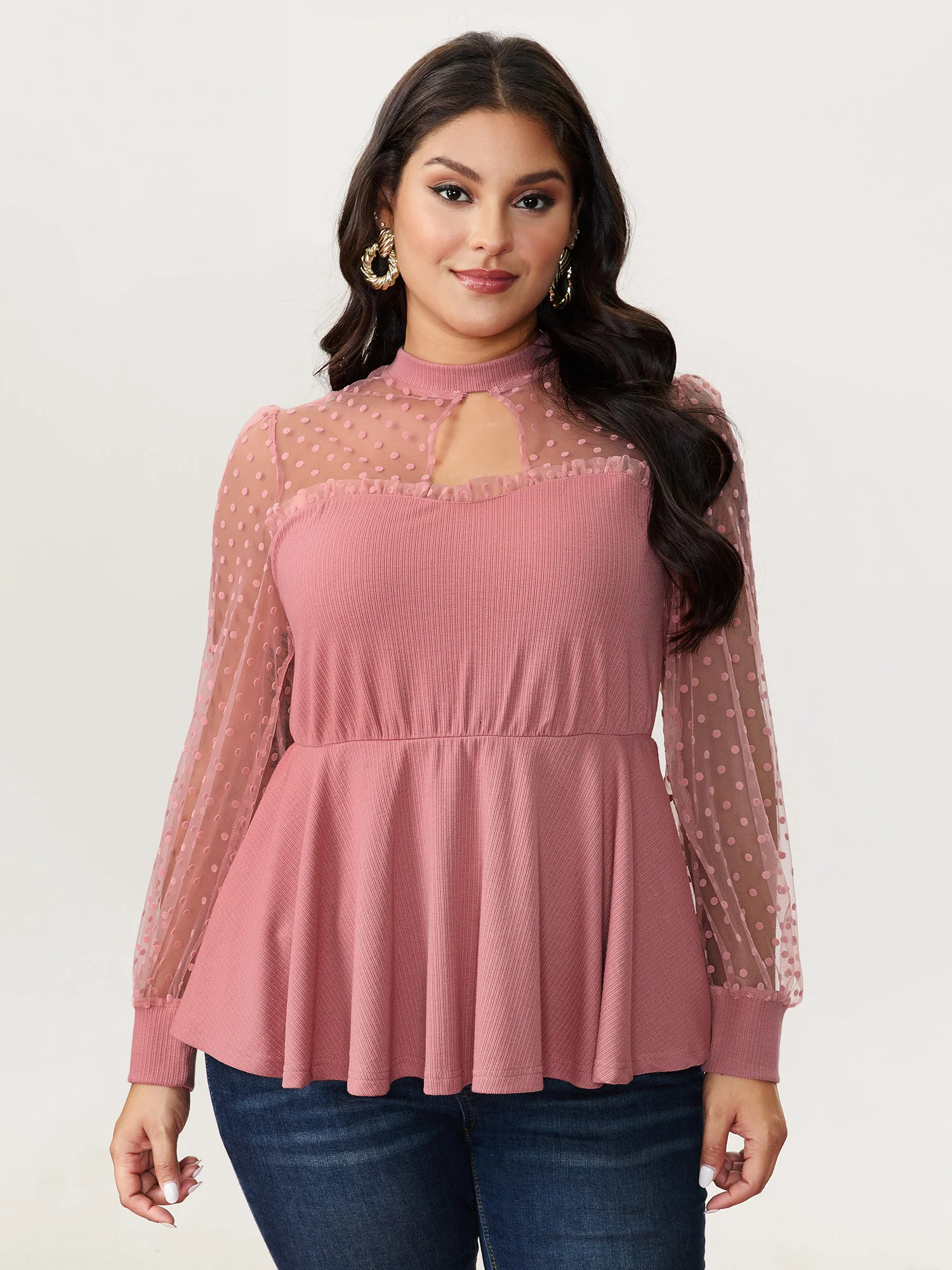 Love Notes Sheer Sleeve Cut-Out Blouse | Bloomchic