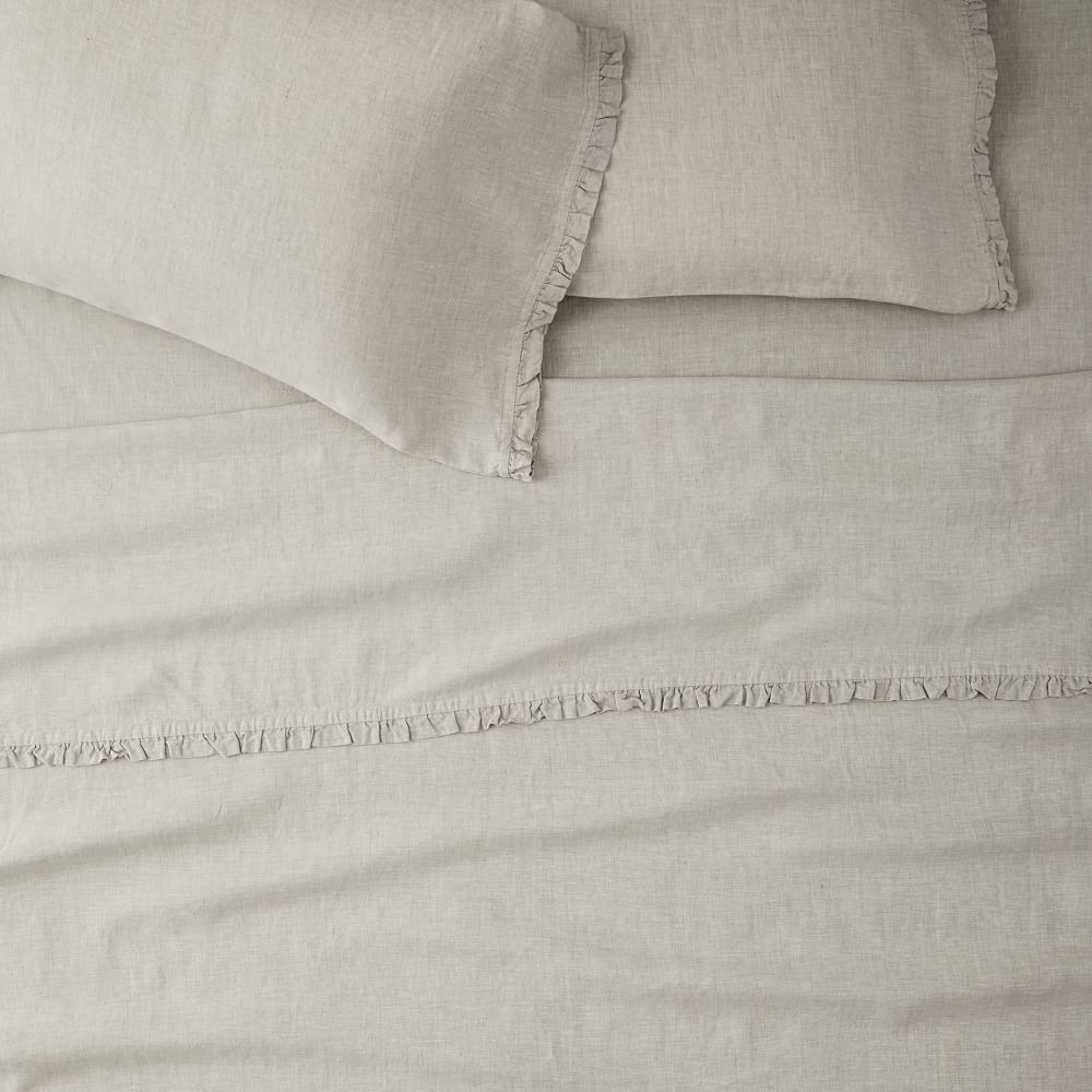European Flax Linen Ruffle Sheet Set & Pillowcases | West Elm (US)