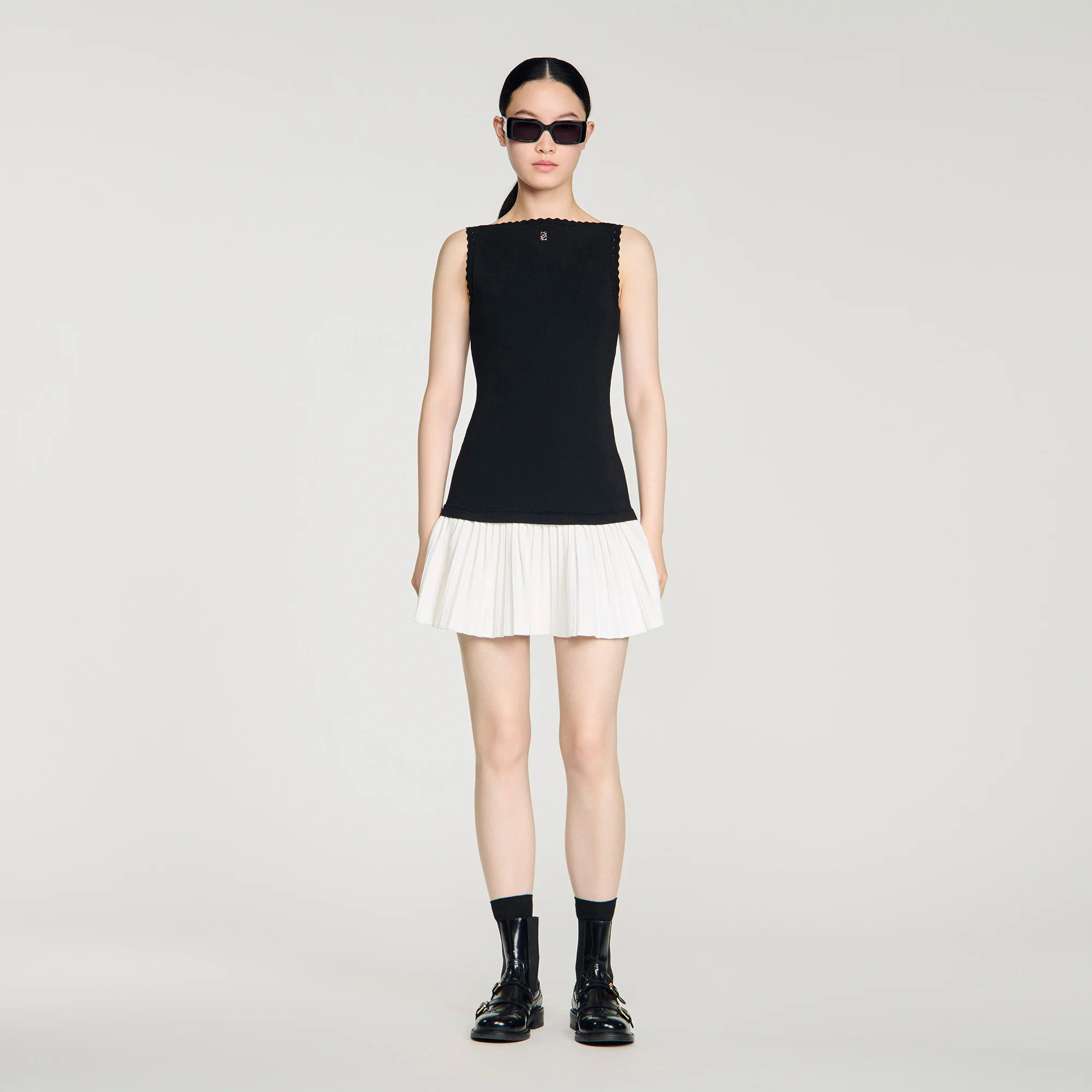 Two-tone mini dress | Sandro US | Sandro-Paris US
