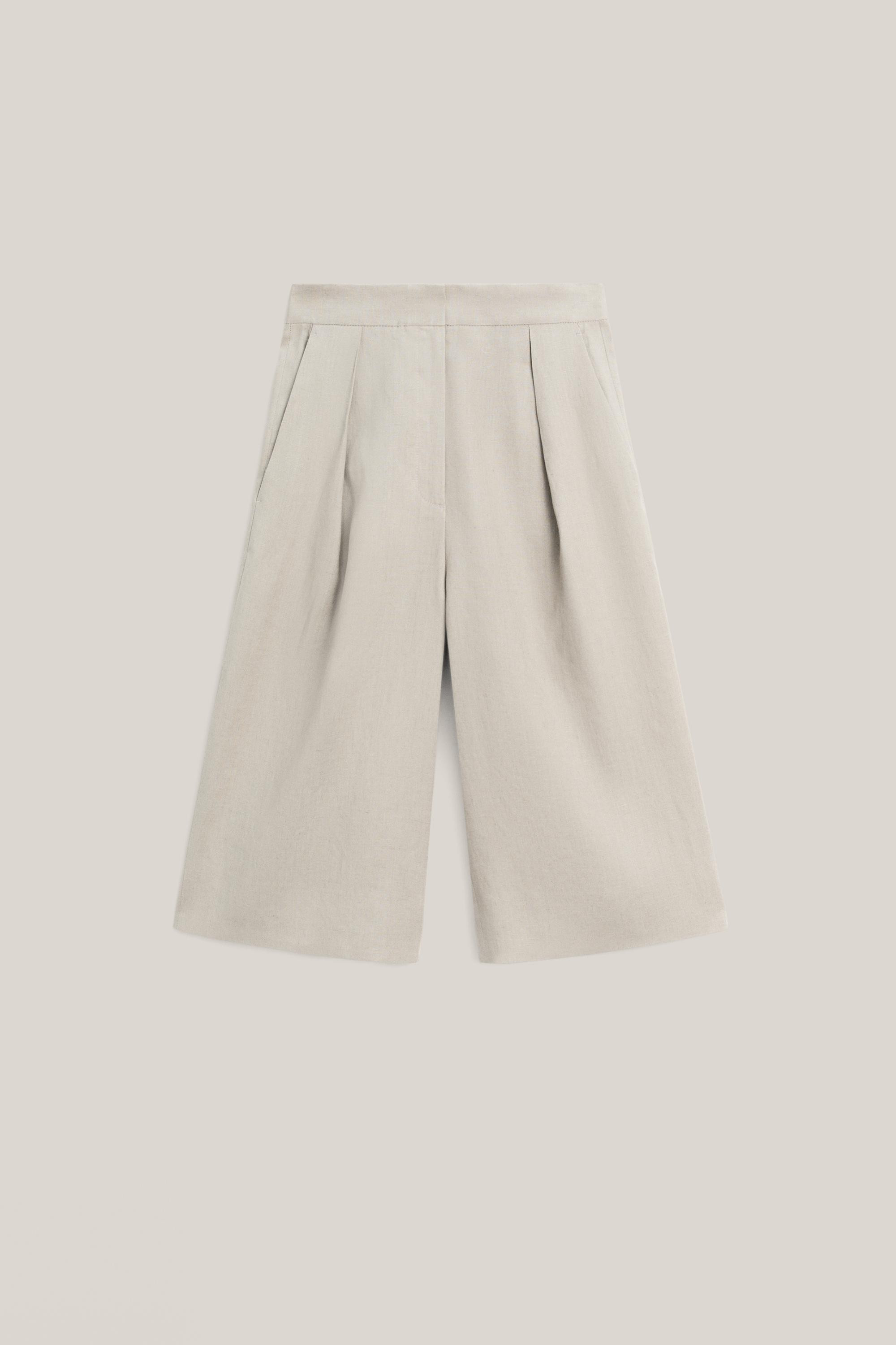 Long linen Bermuda shorts with darts - LIMITED EDITION | Massimo Dutti US