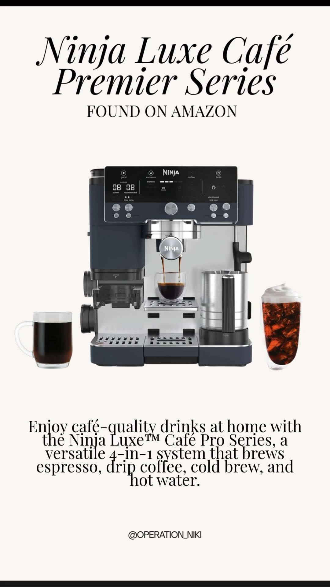 Upgrade your morning routine with the Ninja Luxe Café Premier Series. ☕️✨ From bold espresso to perfectly frothed milk, this machine brings the ultimate cafe experience right to your coffee bar.

It is the perfect addition to a refreshed spring kitchen. Whether you love a classic latte or a cold brew, you can customize every cup with ease. ☁️🥛

Follow for more @OPERATION_NIKI on IG, TikTok, & Facebook

#NinjaLuxeCafe #CoffeeStation #EspressoMachine #NinjaKitchen #CoffeeBar #MorningRoutine #SpringRefresh #KitchenGadgets #CoffeeLovers #OperationNiki #AmazonFinds #SpringClean2026 

 

#LTKfoodie #LTKHome