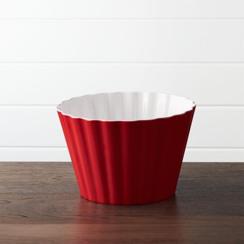 Scalloped Melamine Popcorn Tub + Reviews | Crate and Barrel | Crate & Barrel