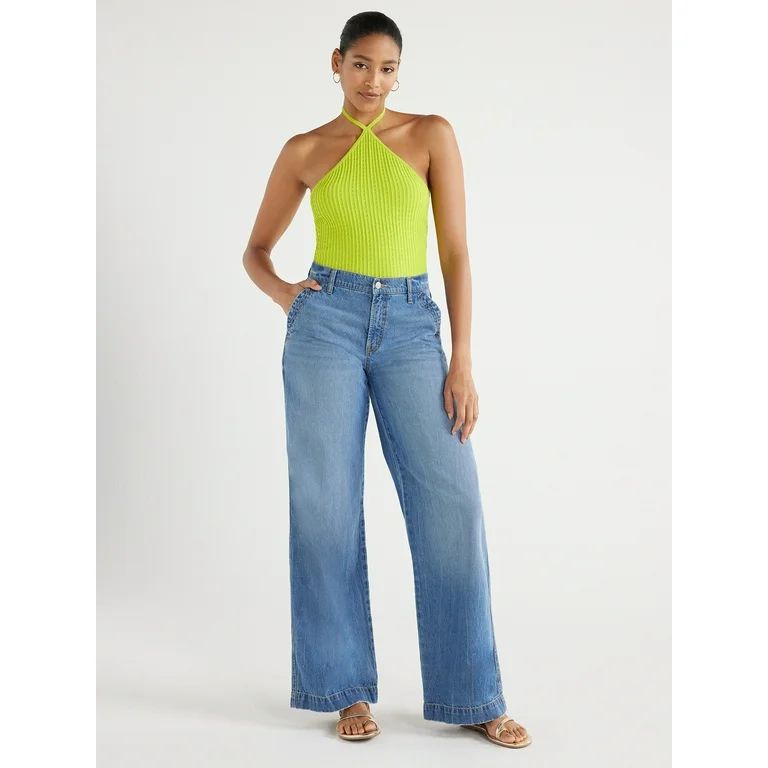 Scoop Women’s Slouchy Wide Leg Jeans, Sizes 0-18 | Walmart (US)
