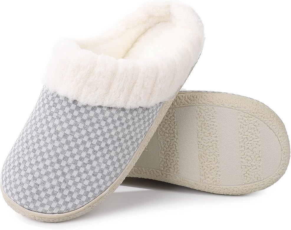 Women's House Slippers,SMXKUME Slippers for women, Memory Foam Slippers, Fuzzy Plush Slip On Non-... | Amazon (US)