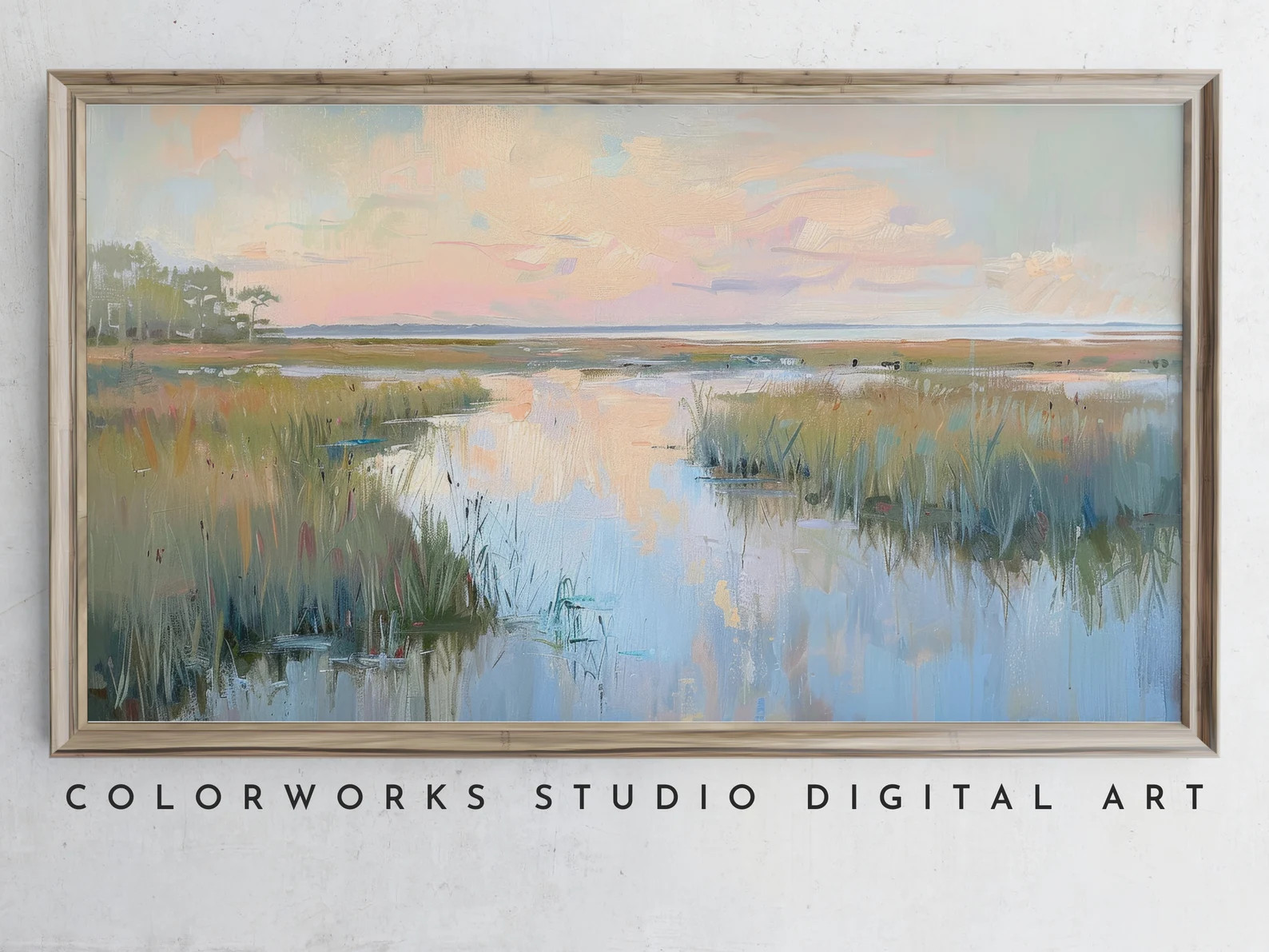 Samsung Frame TV Art | Soft Pastel Sunset Marsh | Abstract Landscape Digital Painting | South Car... | Etsy (Global)