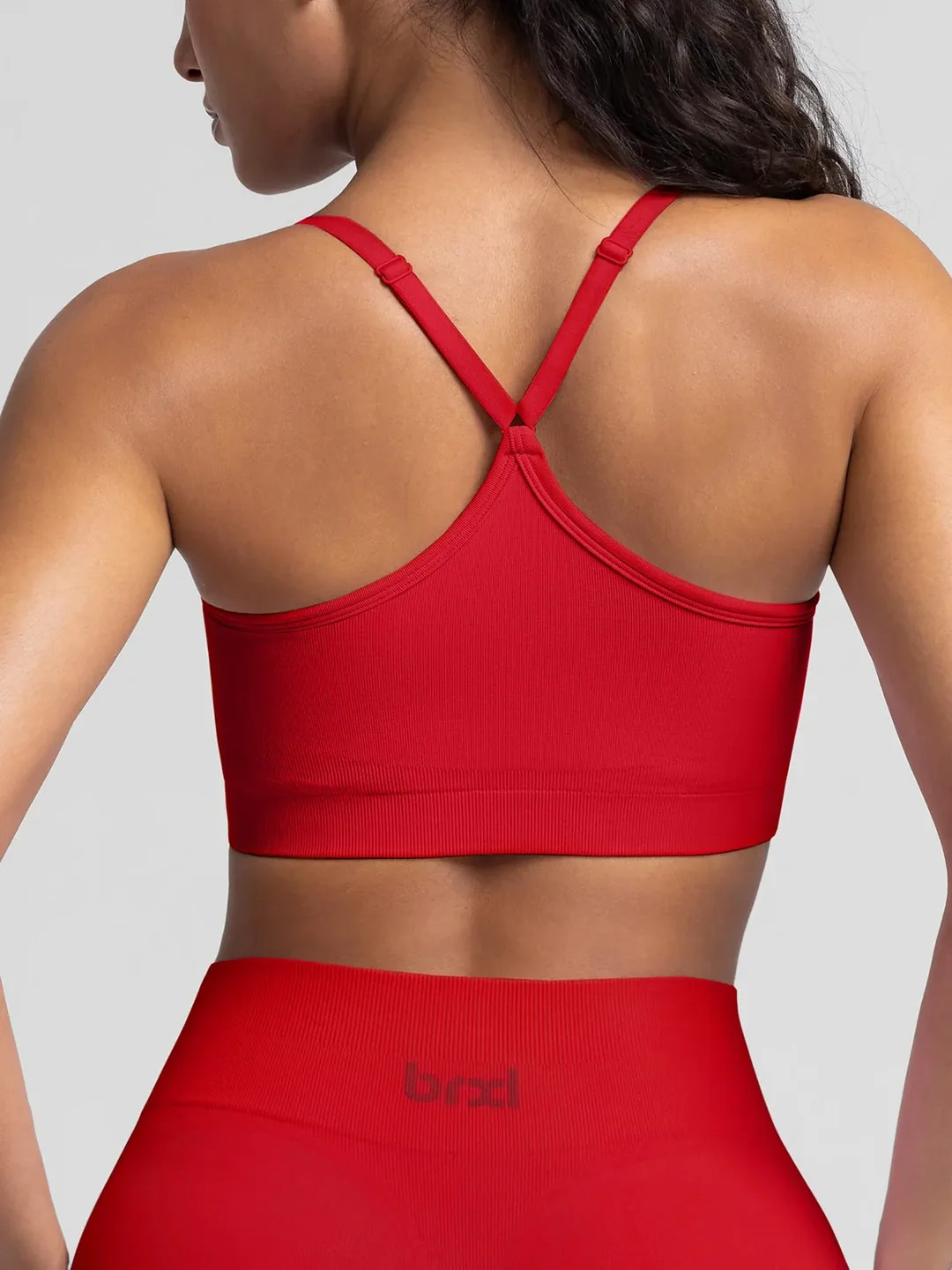 B R X L\u00ae  V Neck Sculpt Seamless Ruched Y Back Sports Bra | Brxl