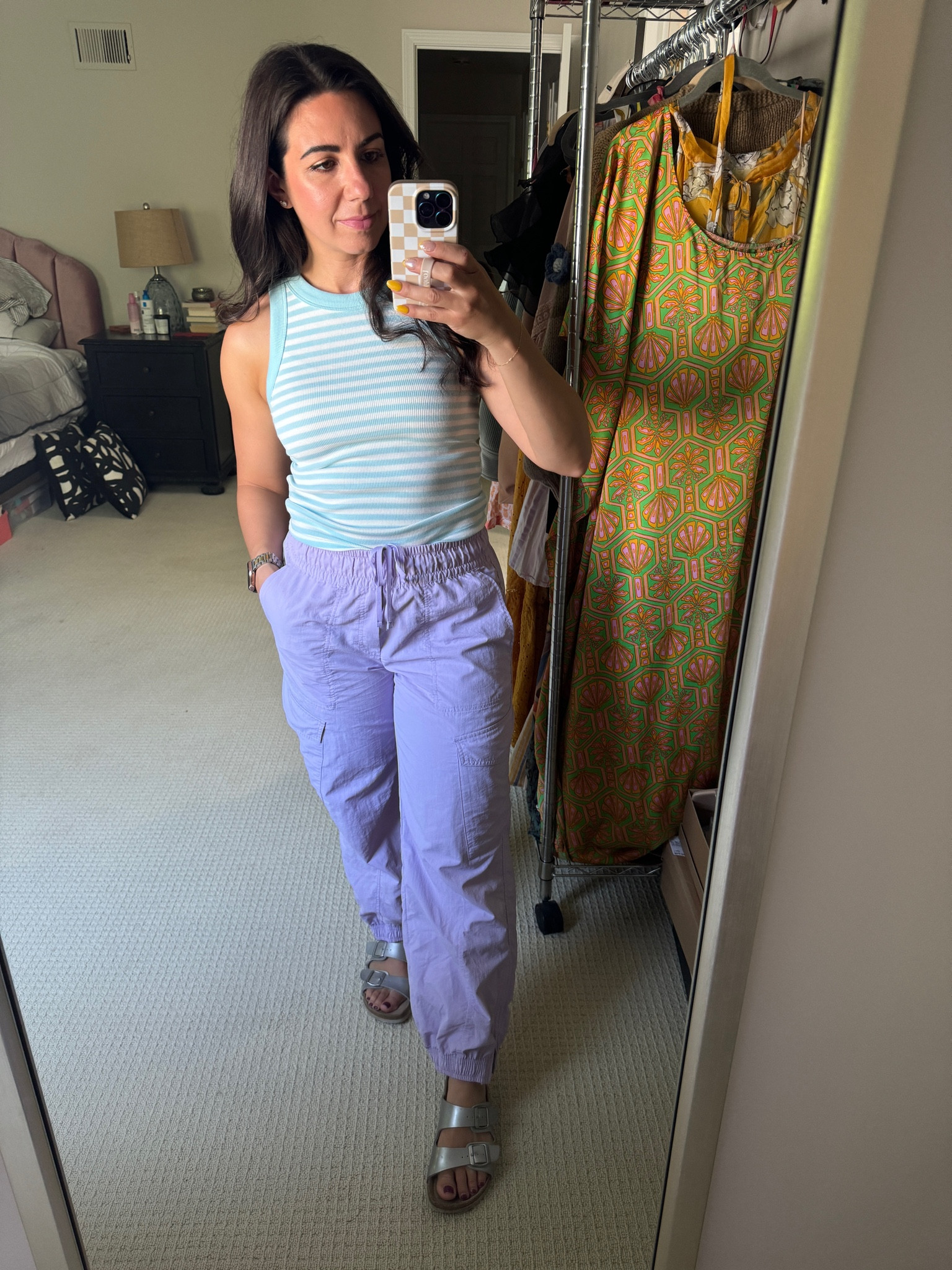 Old navy new arrivals! Petite cargo pants in a small and striped tank in a small. On sale today! 

#LTKSaleAlert #LTKFindsUnder50 #LTKStyleTip