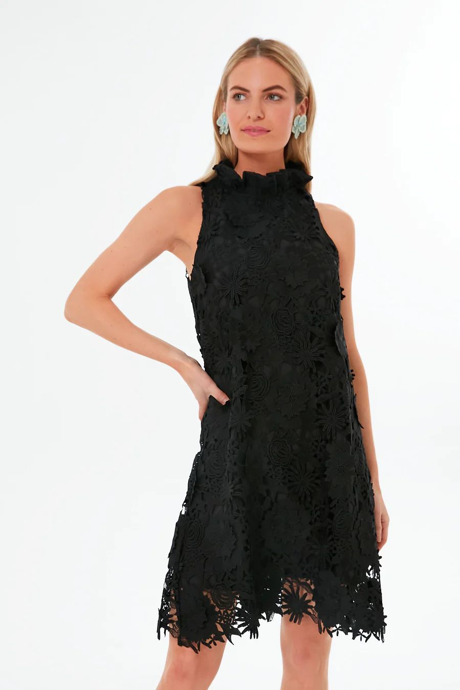 Black Guipure Lace Blythe Dress | Tuckernuck (US)