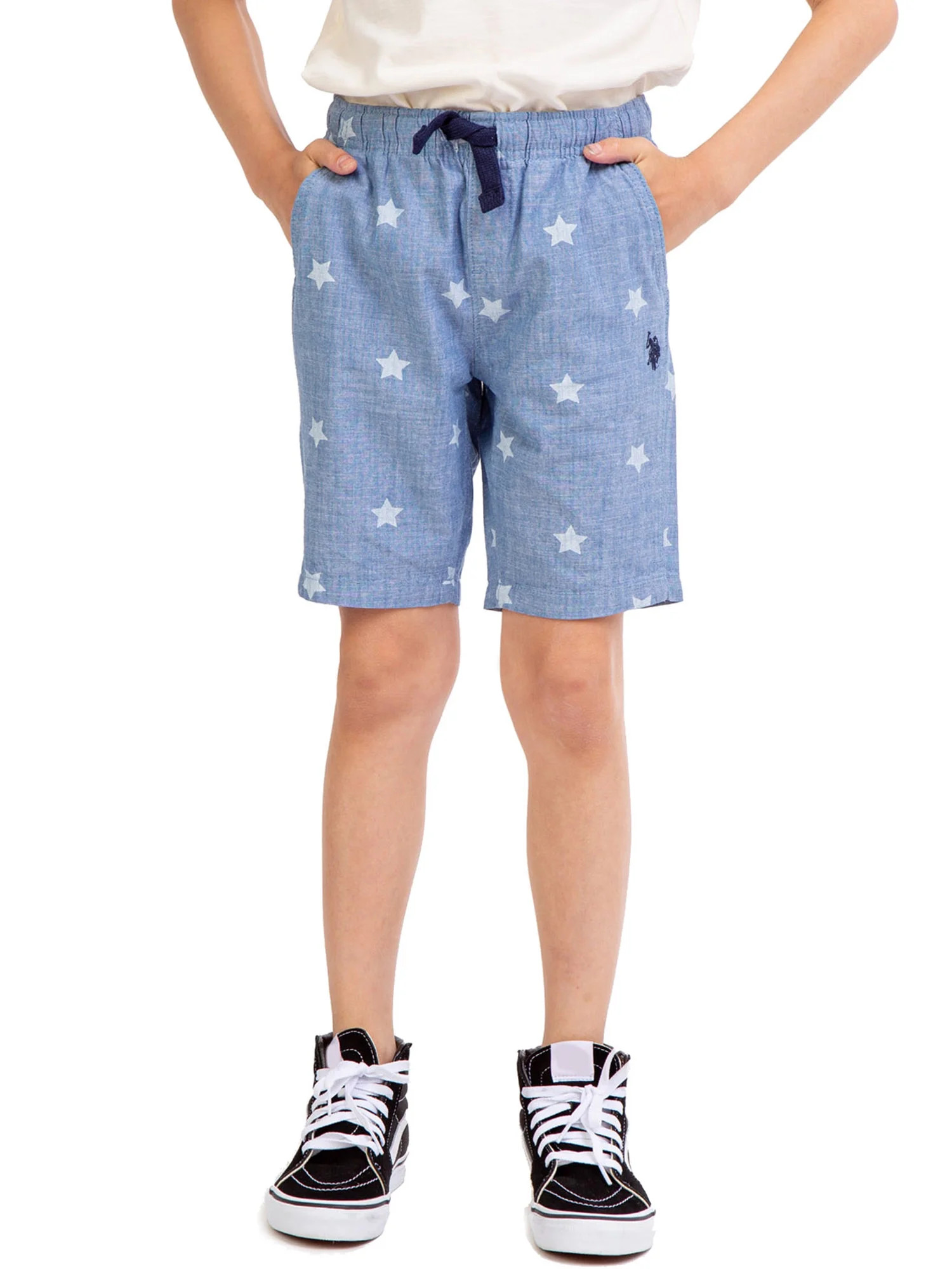 U.S. Polo Assn. Boys Canvas Printed Shorts, Sizes 4-18 | Walmart (US)