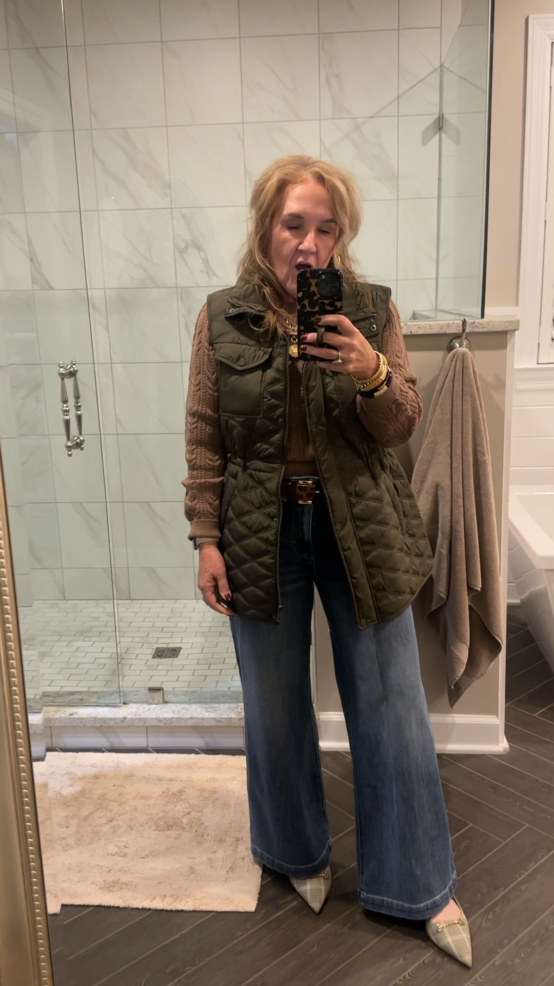 I love this vest! It’s long enough for leggings and comfortable for all day. Wearing a large. I could prob do the medium. Get your reg size. 

Jeans size 30/10. I like the relaxed fit. 15% off code at Avara NANETTE15. I’ll link a couple other sources in case they’re out of your size. 

This sweater is just so good!!! Wearing a medium. Get it quick. 

Allie+bess 20% off code NANETTE20

Fall Outfits jeans outfit kut from the kloth jeans wide leg jeans Walmart sweater quilted vest 

#LTKMidsize #LTKOver40 #LTKSeasonal