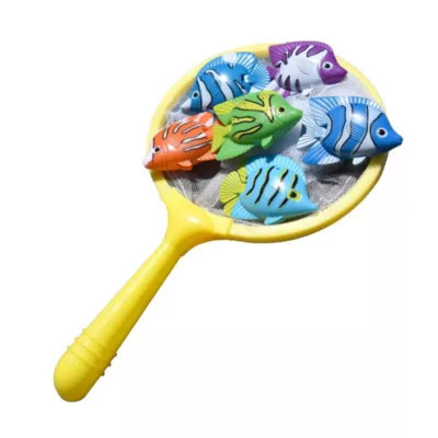 Pool Central 9" Colorful Weighted Fish Catching Water Game, Yellow | Belk