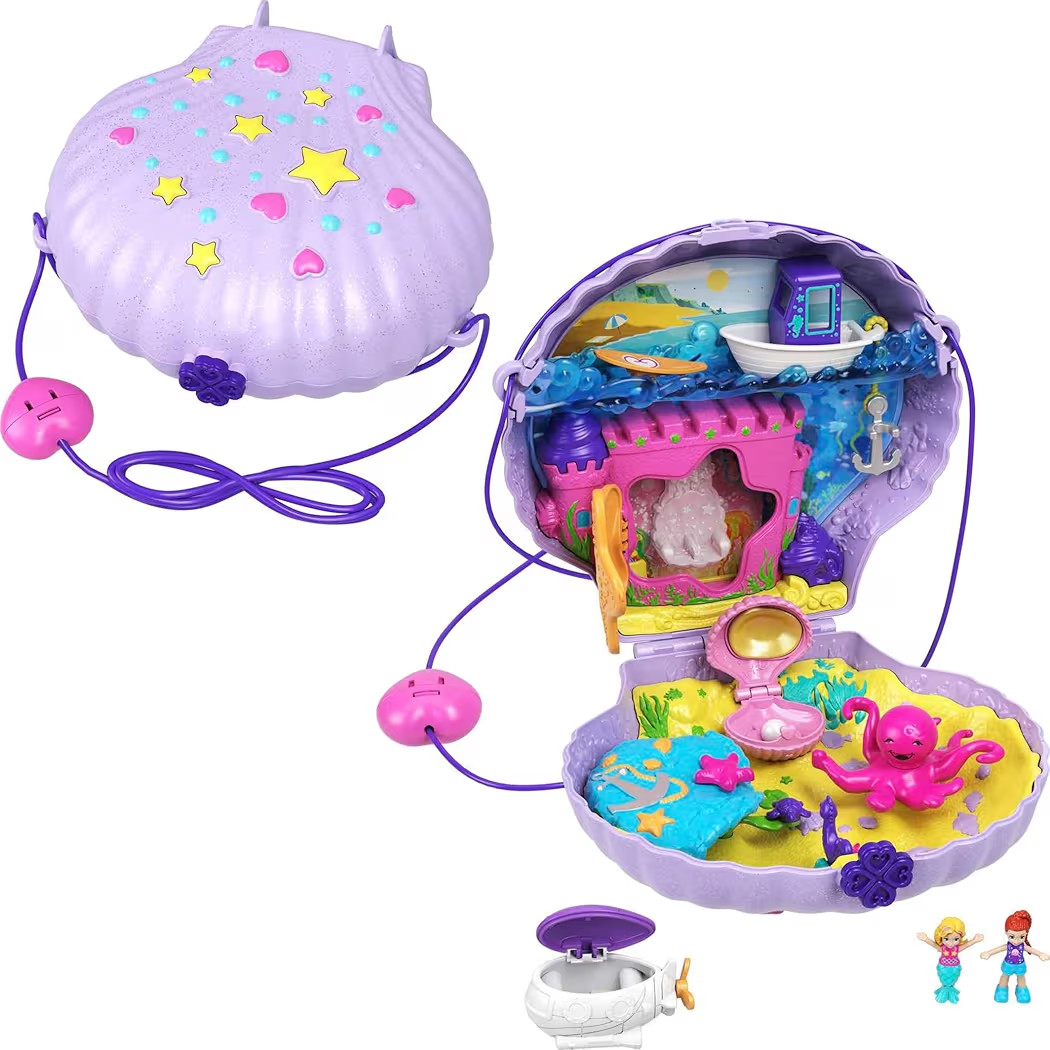 Polly Pocket Travel Toys, Purse Playset with Micro Polly and Mermaid Dolls, Accessories, Activiti... | Amazon (US)