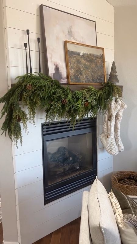 Holiday Garland | I used two Norfolk and two cedar here, four total strands of garland. 