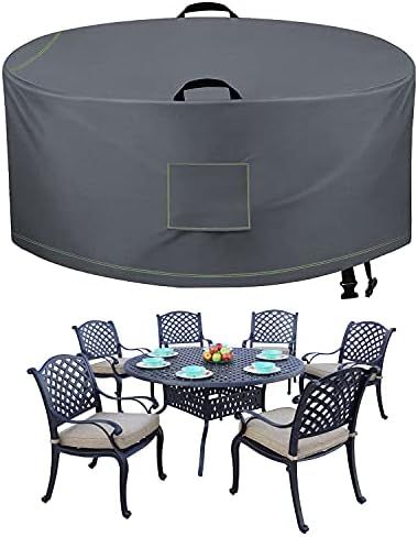 TAOCOCO Outdoor Patio Furniture Covers, 600D Waterproof Table Chair Set Covers, Round Table Dinin... | Amazon (US)