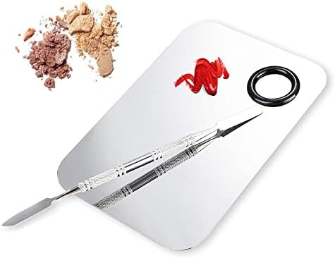 Makeup Mixing Palette, Upgrad Stainless Steel Metal Mixing Tray with Spatula Artist Tool for Mixi... | Amazon (US)