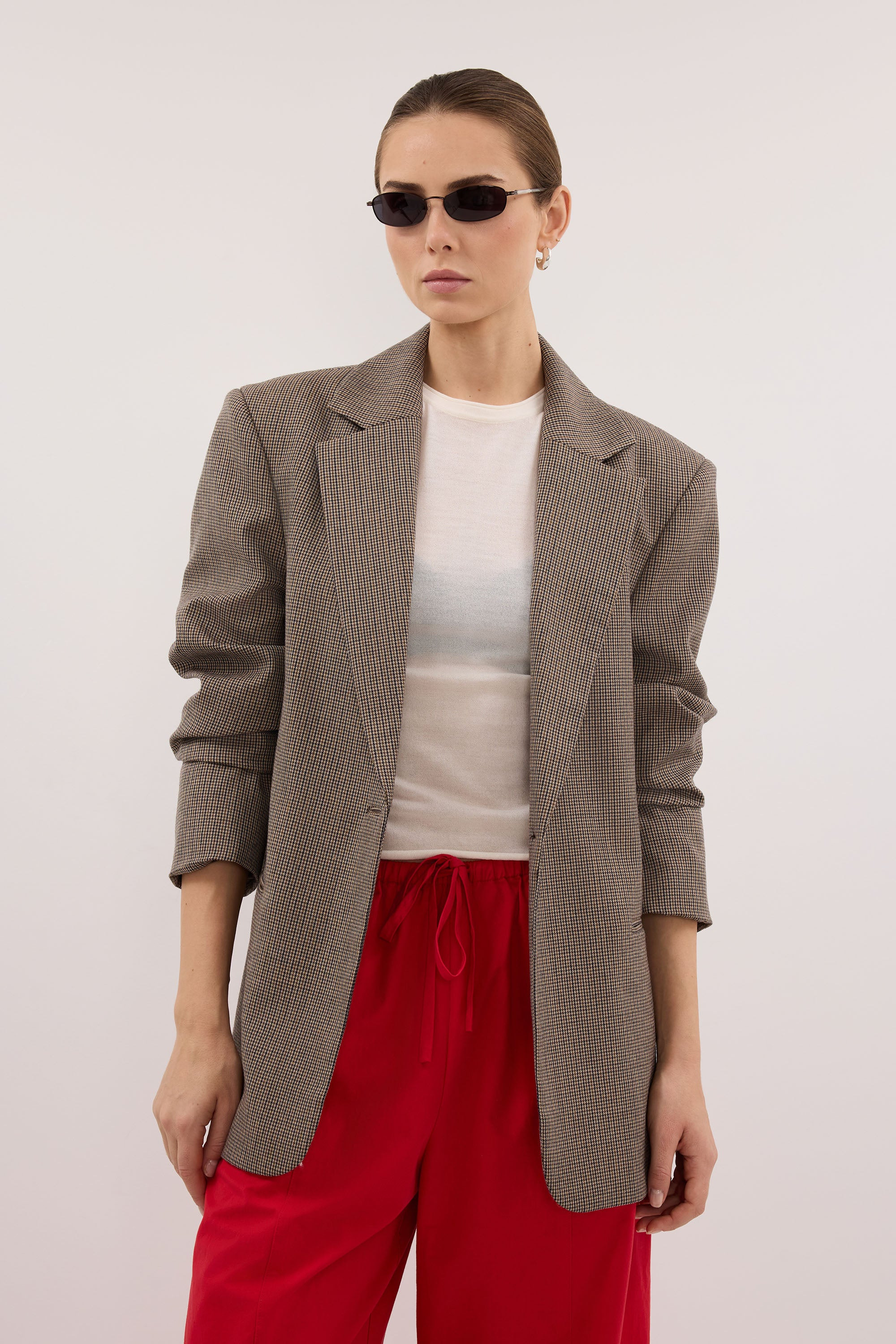 ELLORY BUFF HOUNDSTOOTH BLAZER | DISSH