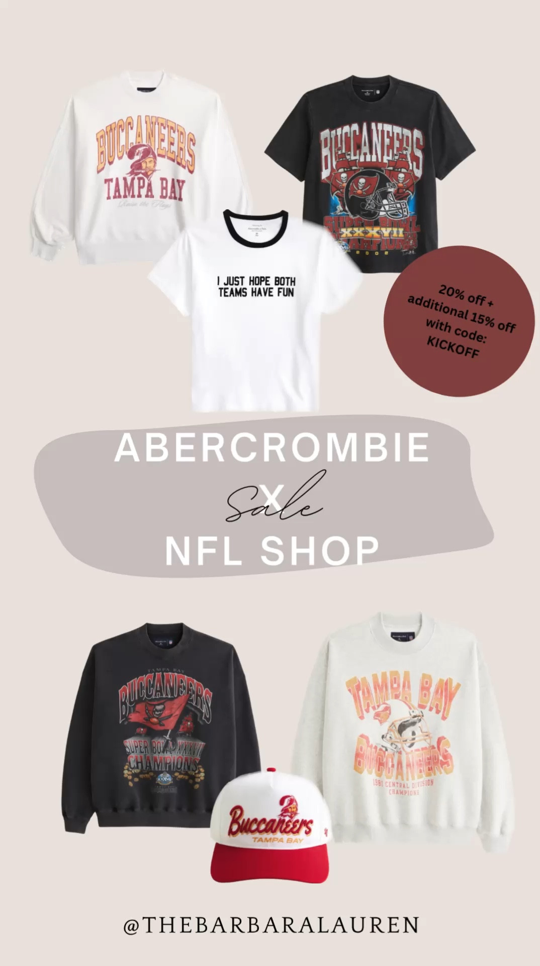 Abercrombie X NFL Shop on sale—20% off!!!
These are never on sale, so get them while you can.
Use code: KICKOFF for an additional 15% off

#LTKMidsize #LTKFallSale #LTKSaleAlert