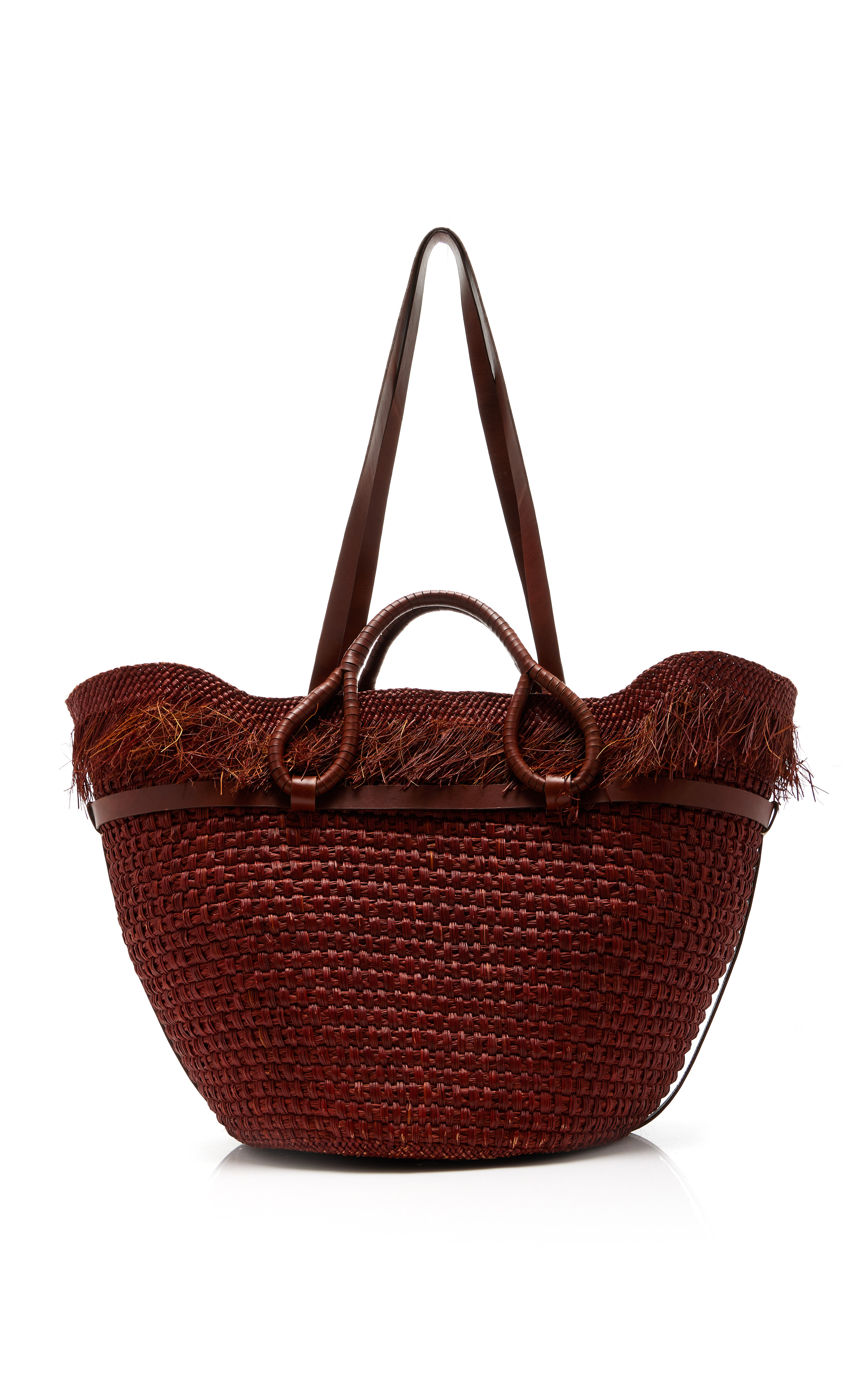Tropical Enclave Fringed Raffia Tote Bag | Moda Operandi (Global)