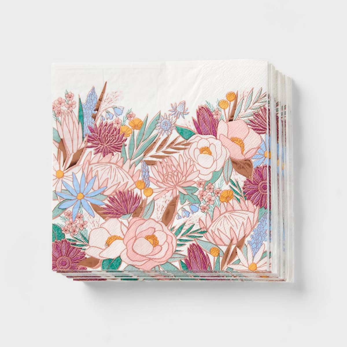 Rose Gold Floral Lunch Napkin 30ct - Spritz™ | Target